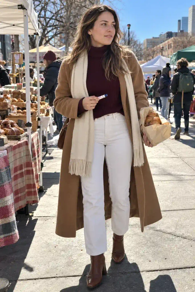 White jeans with a