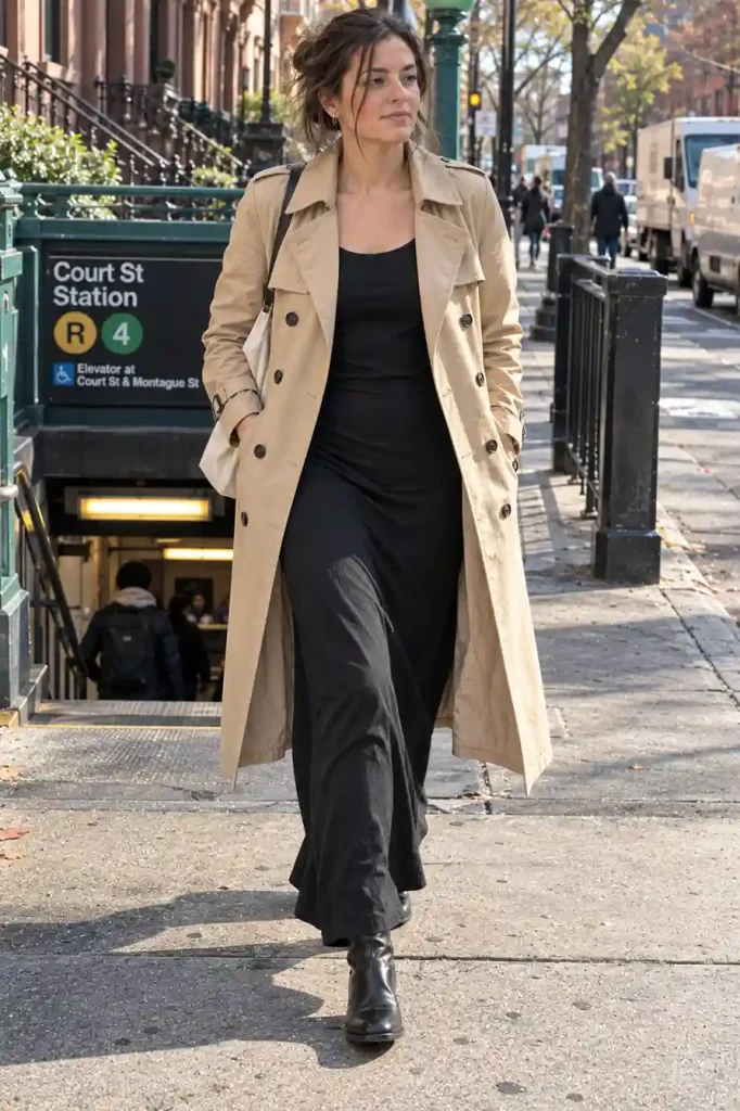 Why a maxi dress and a trench