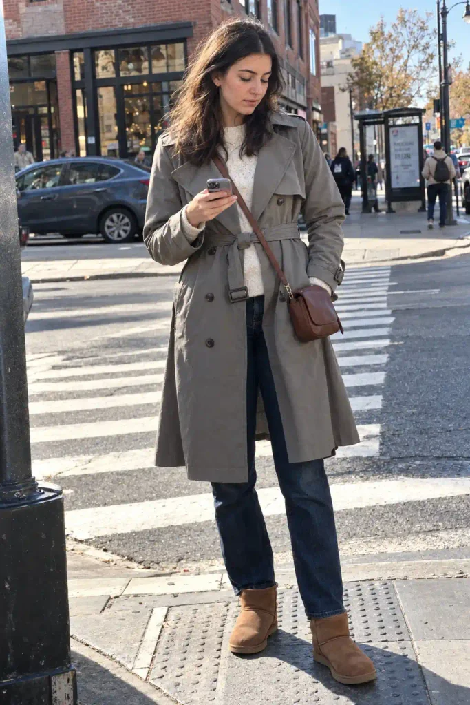 Why a trench coat and Uggs work together