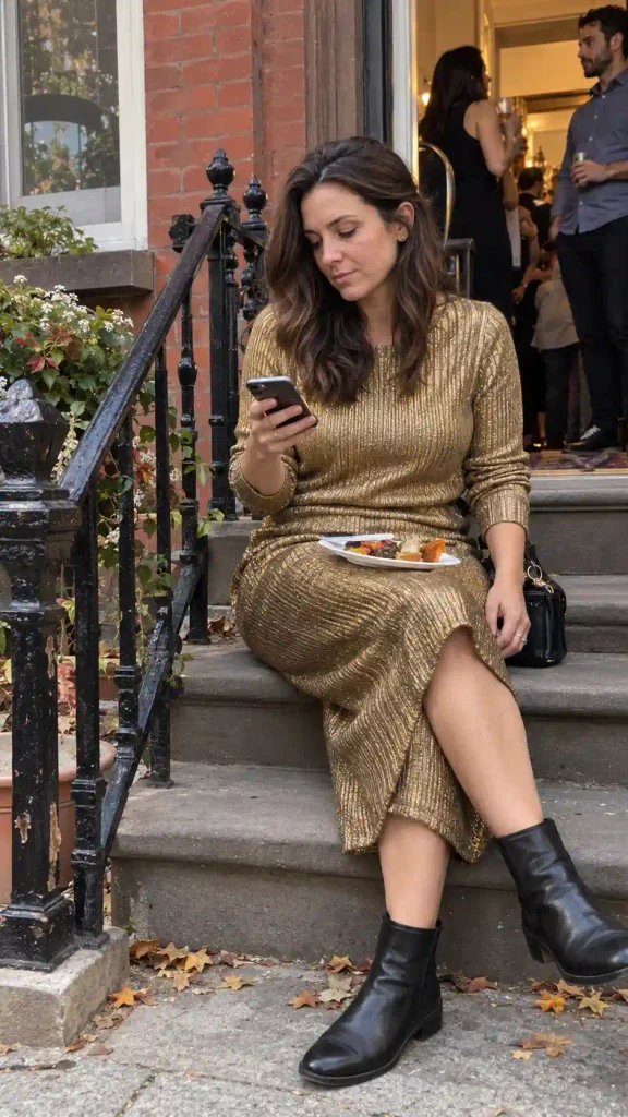 Wrap dress in deep plum