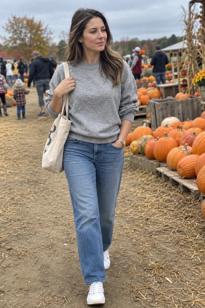 Why a grey sweatshirt and jeans