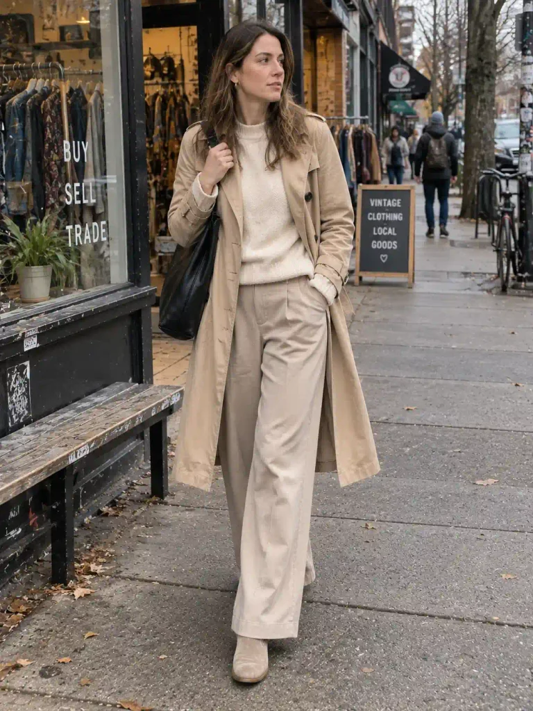monochrome beige and a leather totefv