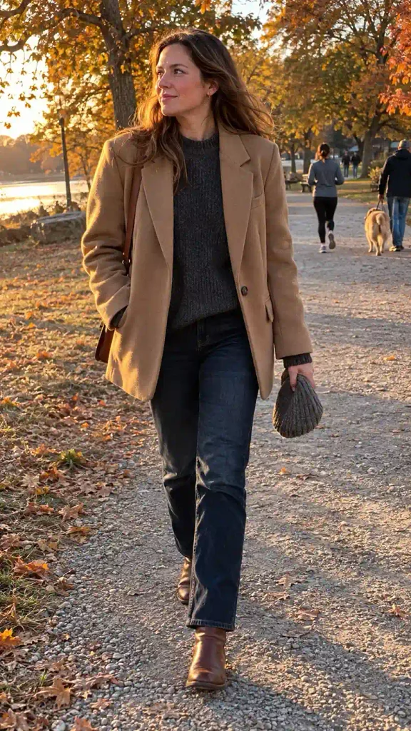 oversized camel blazer 