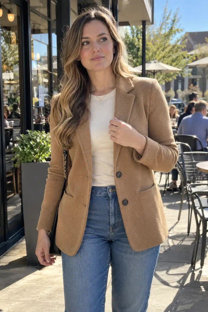 tan sweater
