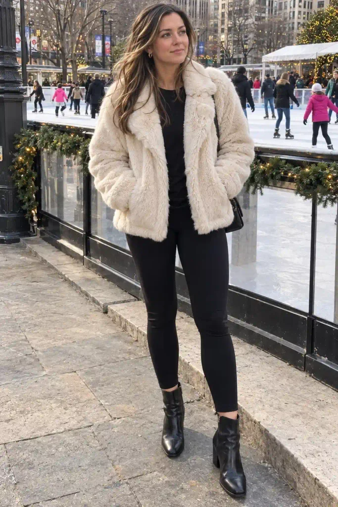 ux fur jacket over an